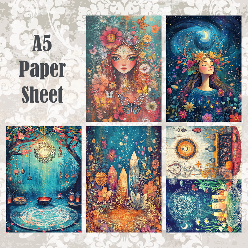 #5A161 POI Print A5 Cardstock Paper Set 10 Pcs