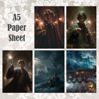 #5A163 POI Print A5 Cardstock Paper Set 10 Pcs