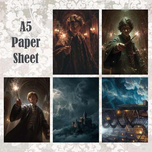 #5A163 POI Print A5 Cardstock Paper Set 10 Pcs