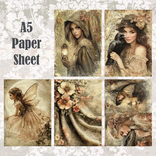 #5A169 POI Print A5 Cardstock Paper Set 10 Pcs
