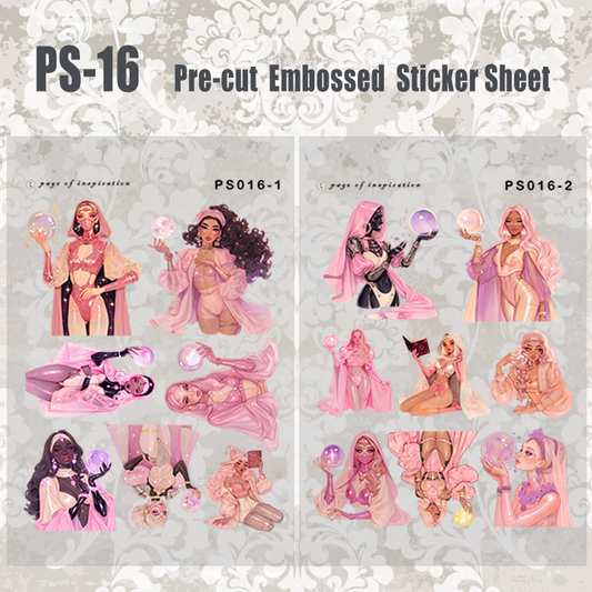 #PS-16 Pre-cut Embossed PET Sticker Sheet