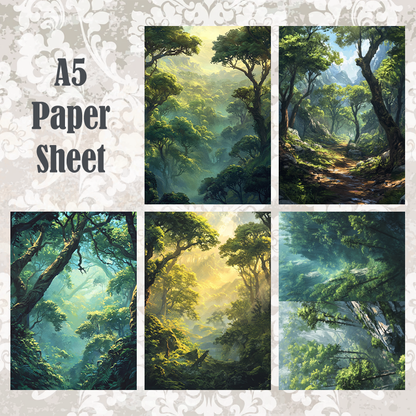 #5A171 POI Print A5 Cardstock Paper Set 10 Pcs