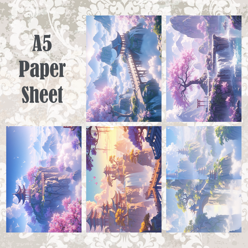 #5A184 POI Print A5 Cardstock Paper Set 10 Pcs