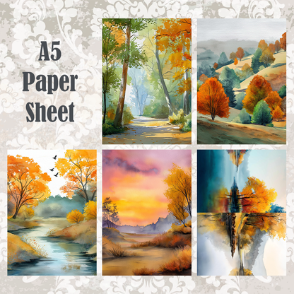 #5A195 POI Print A5 Cardstock Paper Set 10 Pcs