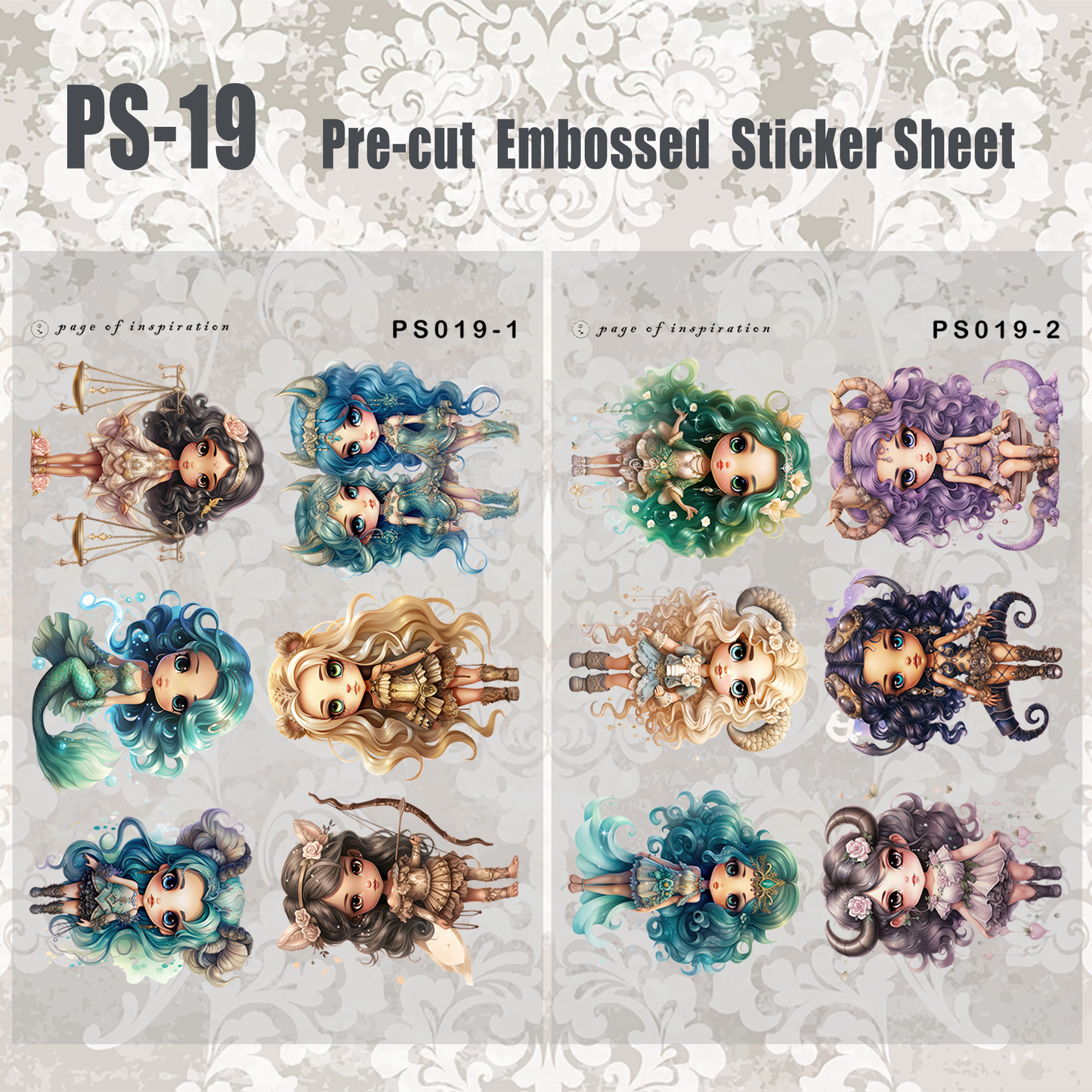 #PS-19 Pre-cut Embossed PET Sticker Sheet