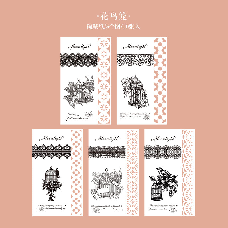 #02092 Lace and Flower Series Material Paper