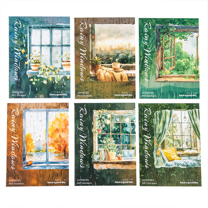 #02554 Rainy outside of Window Series Sticker