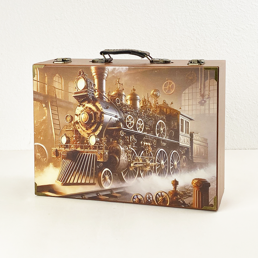 #01138 Customized Pattern Wooden Suitcase