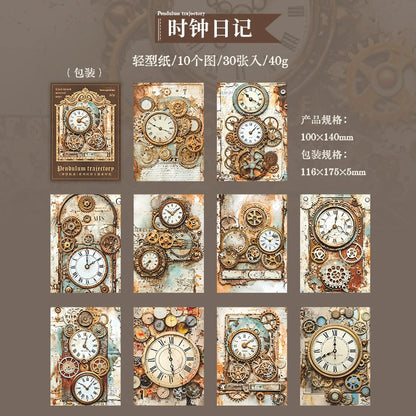 #02454 Vintage Clock Series Material Paper