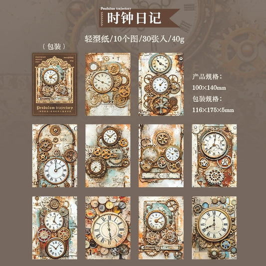 #02454 Vintage Clock Series Material Paper