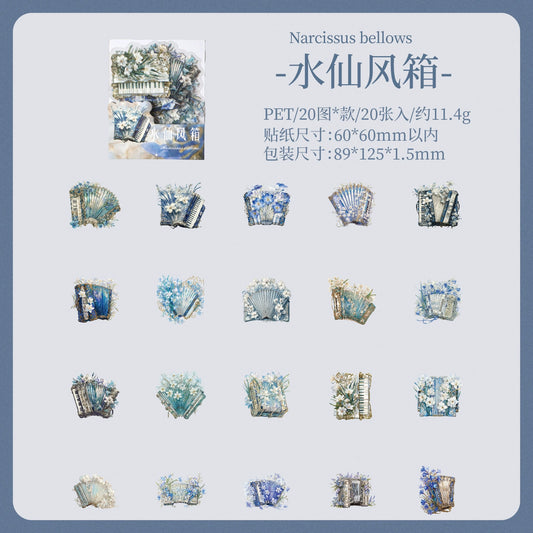 #02843 Flower Music Instrument Series Sticker