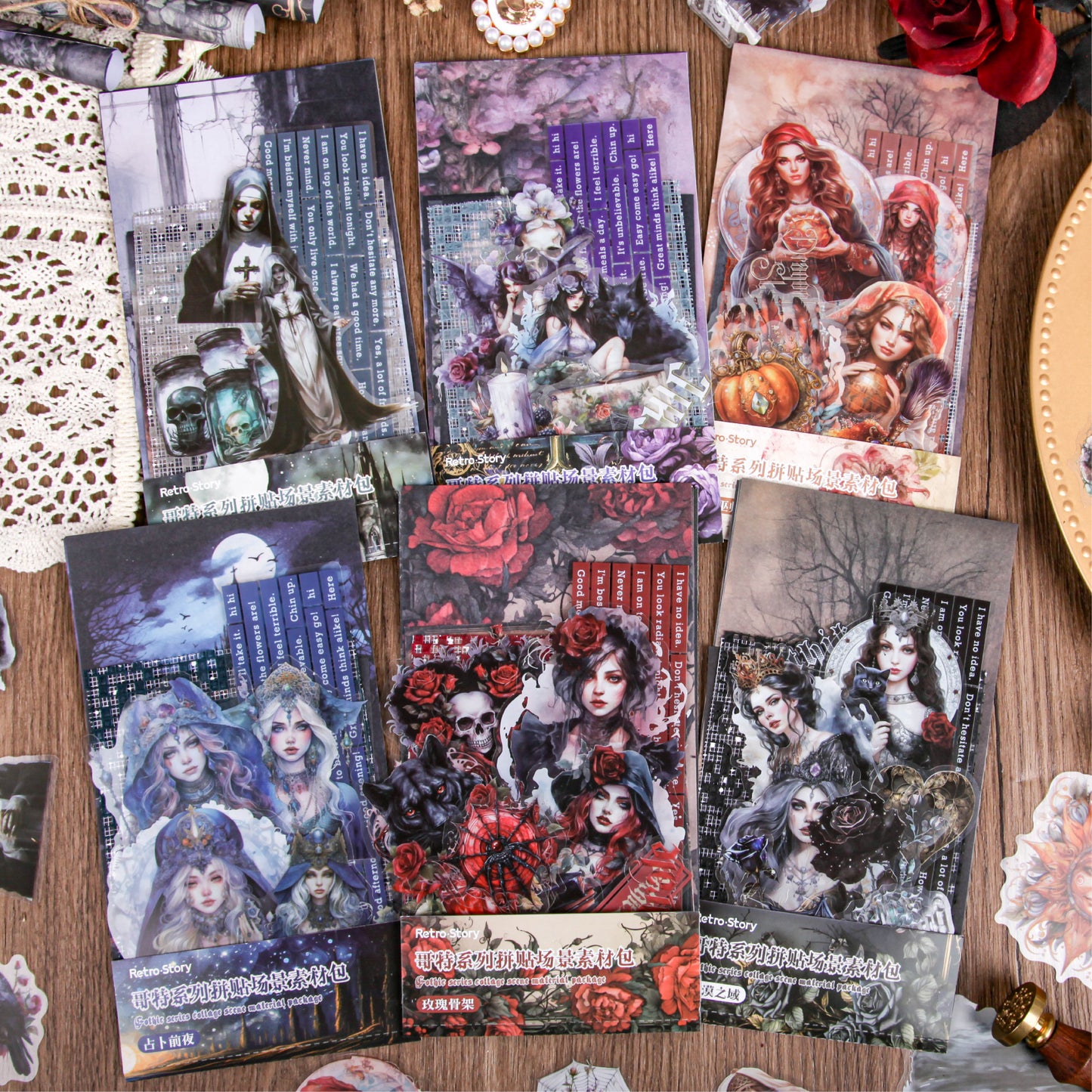 #02118 Gothic Collage Scene Series Sticker