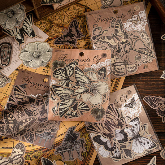 #02226 Vintage Butterfly and Flower Series Material Paper
