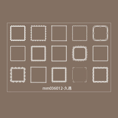 #02815 White Lace Frame Series Sticker
