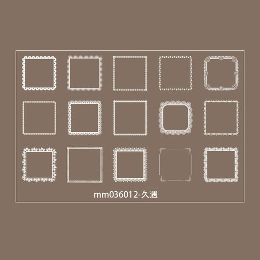 #02815 White Lace Frame Series Sticker