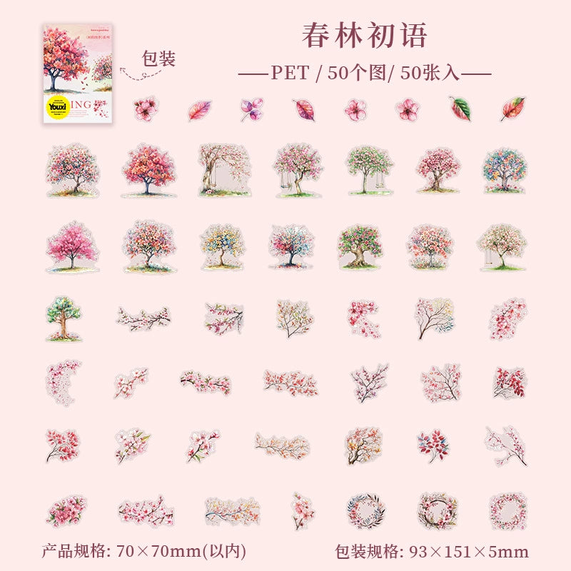 #02880 Tree in Four Seasons Series Sticker
