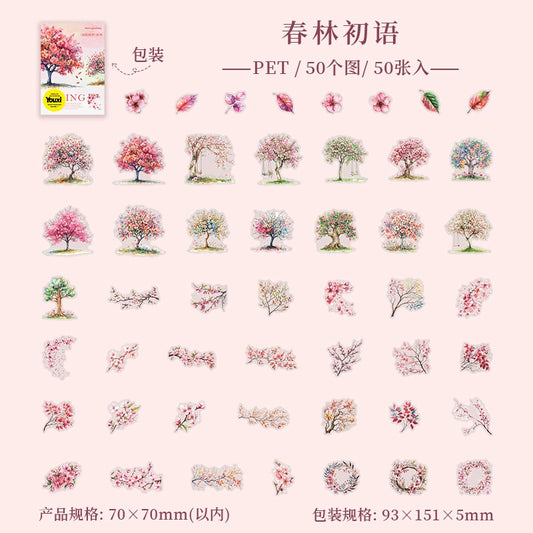 #02880 Tree in Four Seasons Series Sticker