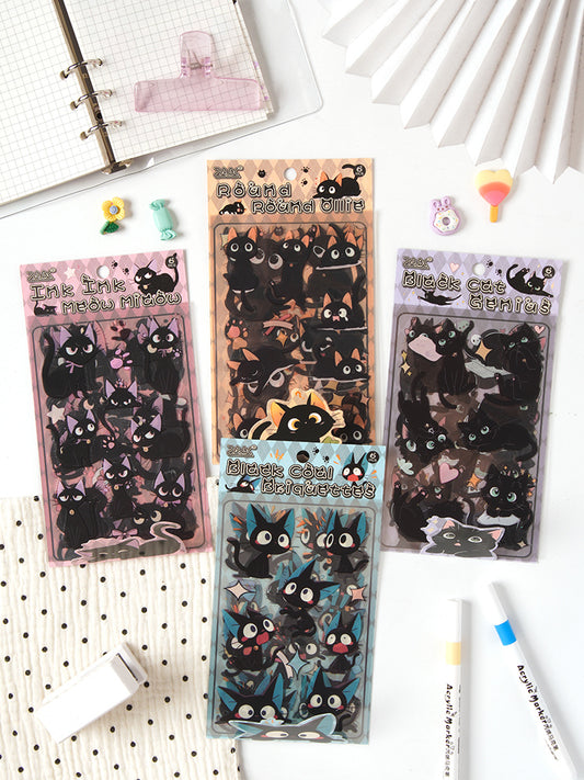 #02213 Cute Black Hakimi Cat Series Sticker