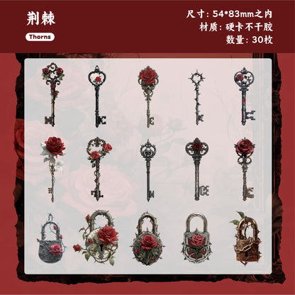 #02551 Vintage Lock/Key Series Sticker