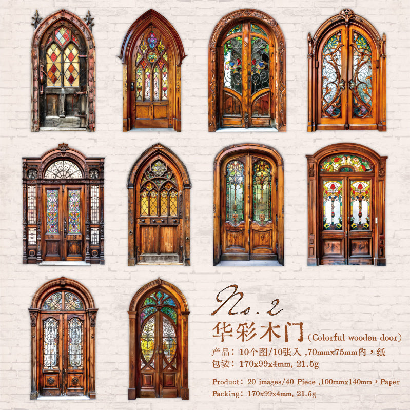#02440 Vintage Wooden Door Series Sticker
