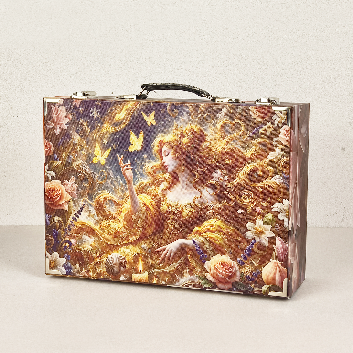 #01201 Customized Pattern Wooden Suitcase