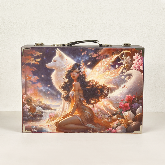 #01202 Customized Pattern Wooden Suitcase