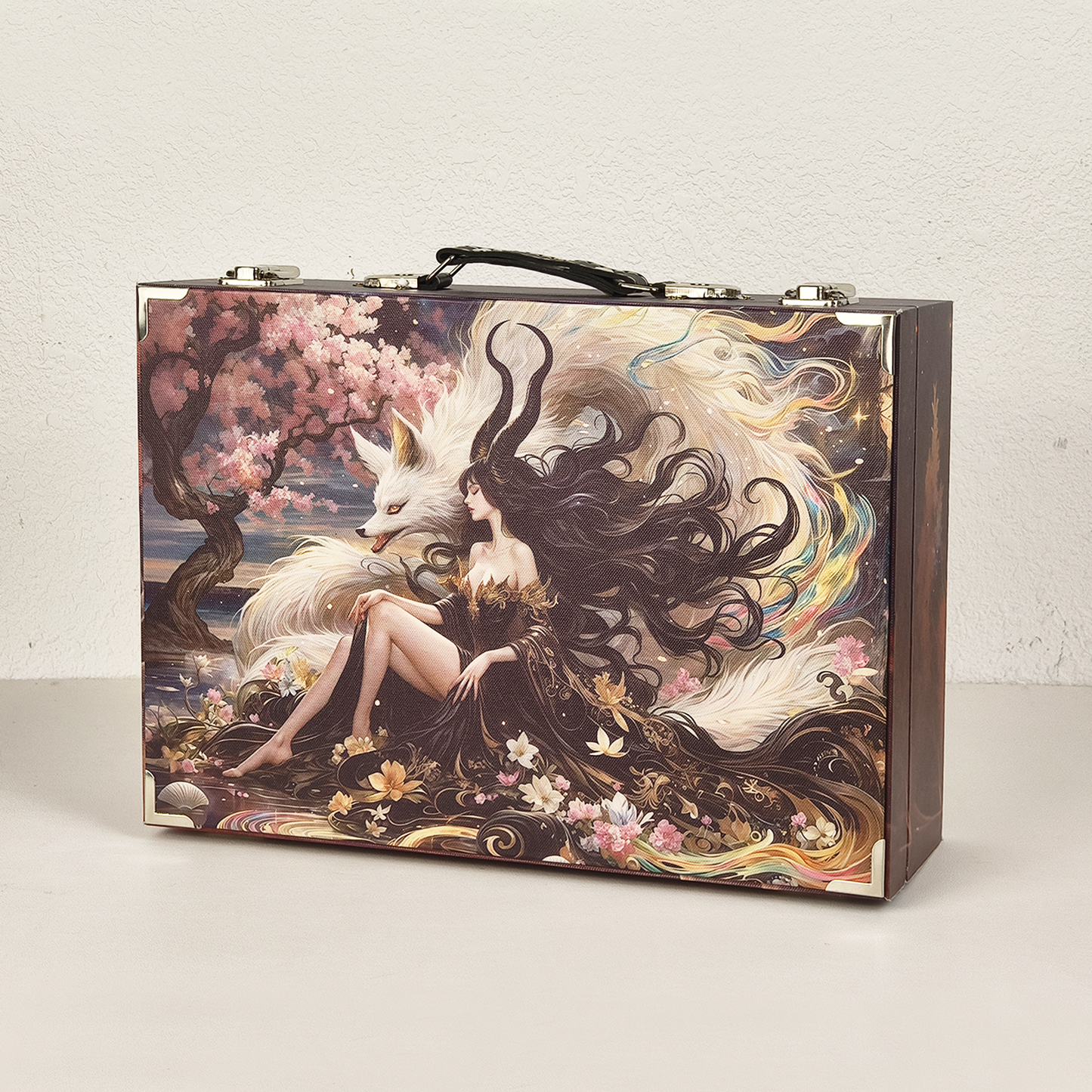 #01202 Customized Pattern Wooden Suitcase