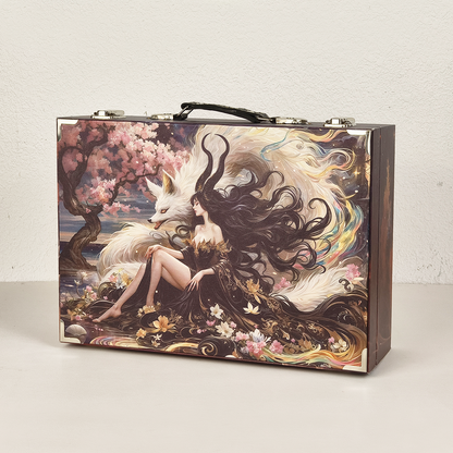 #01202 Customized Pattern Wooden Suitcase