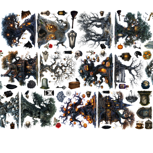 #03223 Customized PET Tape Gothic Tree