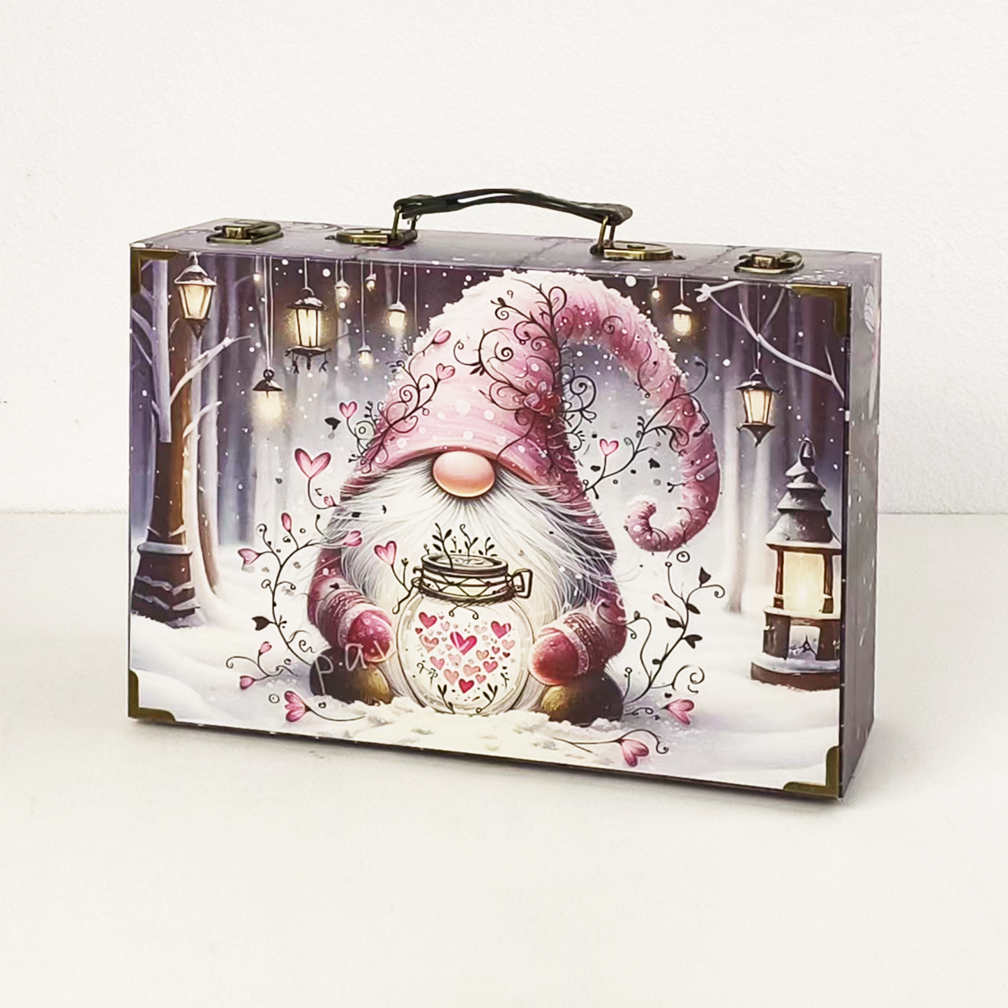 #01221 Customized Pattern Wooden Suitcase