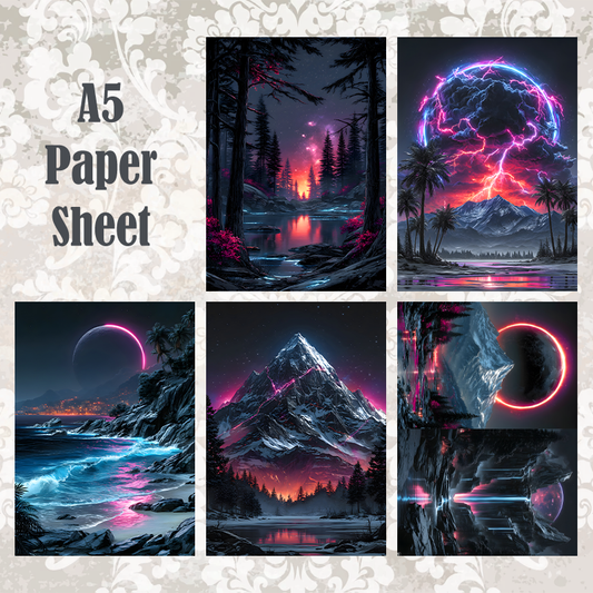 #5A217 POI Print A5 Cardstock Paper Set 10 Pcs