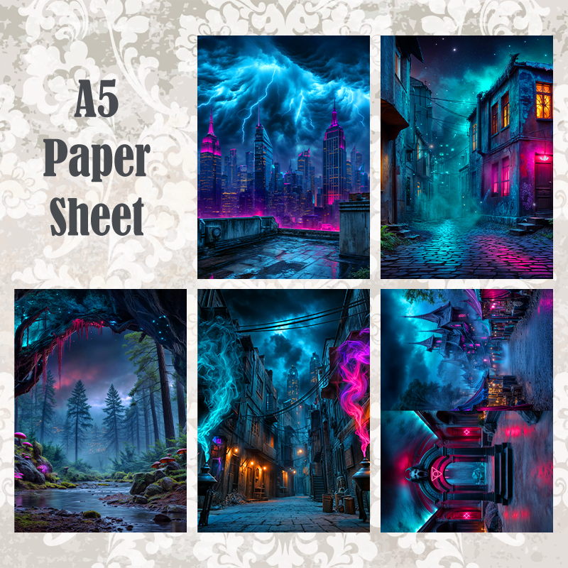 #5A219 POI Print A5 Cardstock Paper Set 10 Pcs