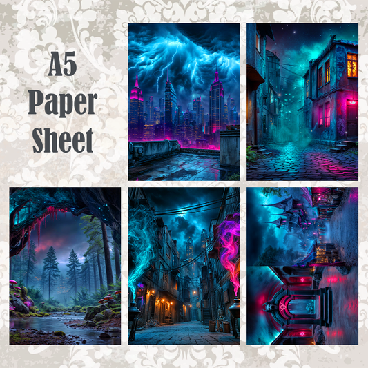 #5A219 POI Print A5 Cardstock Paper Set 10 Pcs