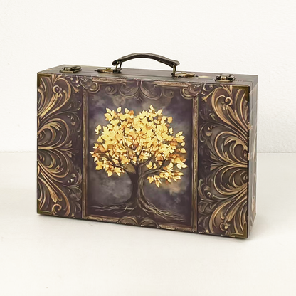 #01220 Customized Pattern Wooden Suitcase