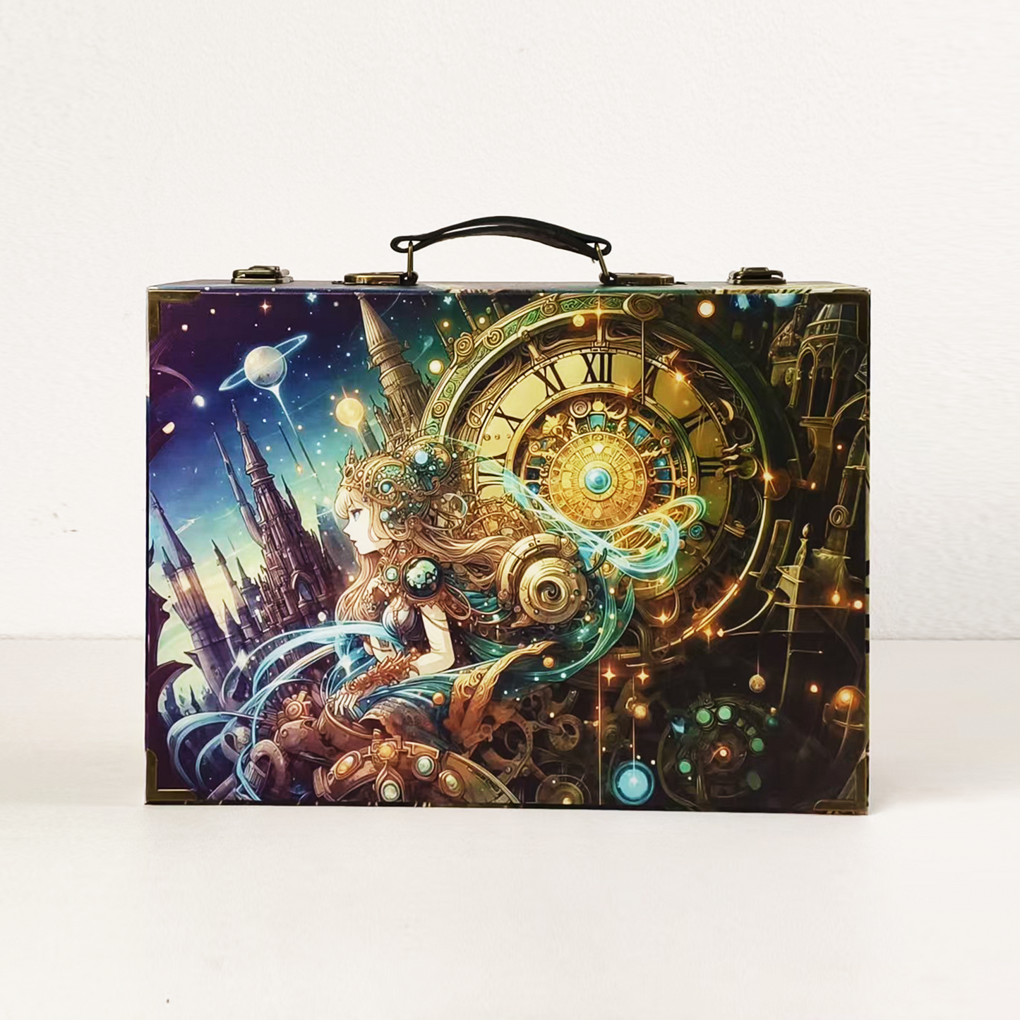 #01222 Customized Pattern Wooden Suitcase