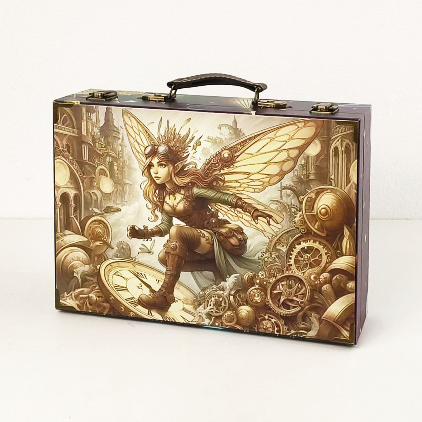 #01222 Customized Pattern Wooden Suitcase