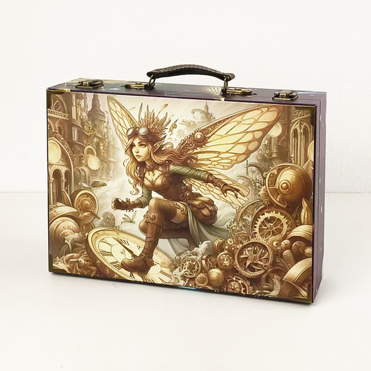 #01222 Customized Pattern Wooden Suitcase