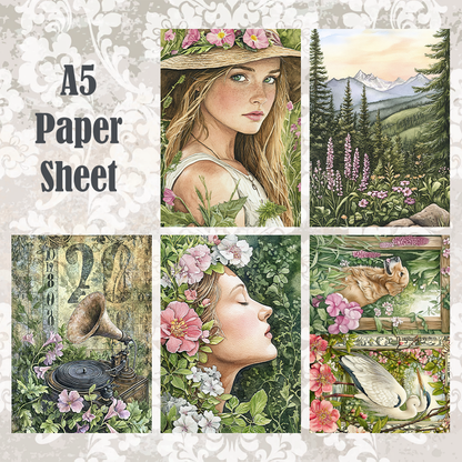 #5A225 POI Print A5 Cardstock Paper Set 10 Pcs