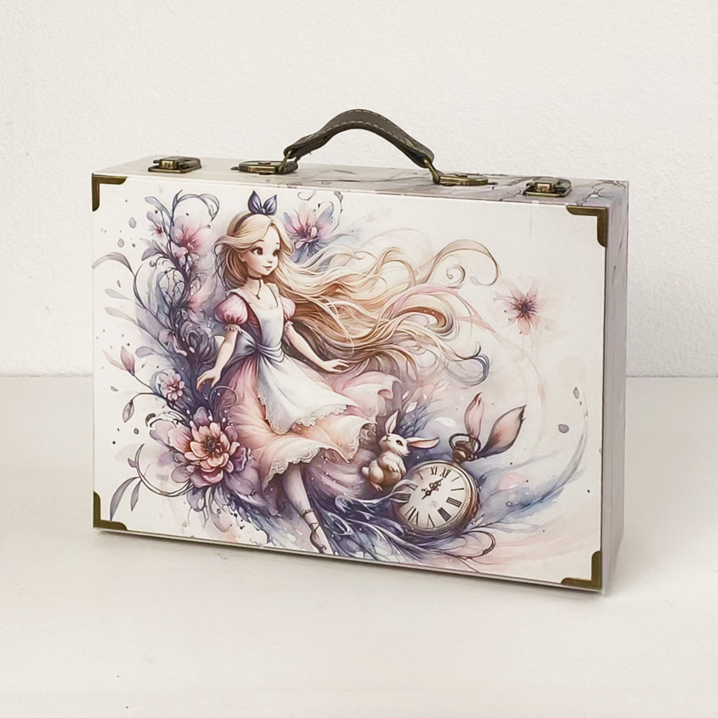 #01227 Customized Pattern Wooden Suitcase