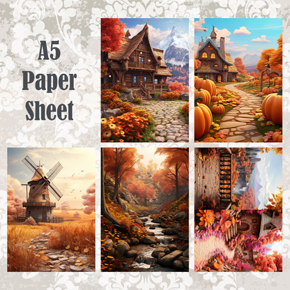 #5A227 POI Print A5 Cardstock Paper Set 10 Pcs