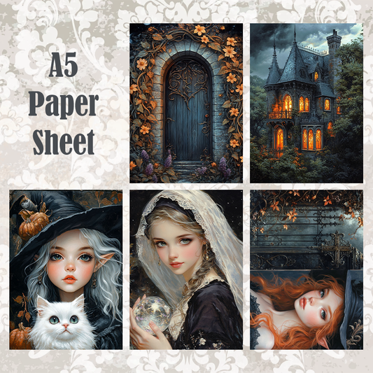#5A241 POI Print A5 Cardstock Paper Set 10 Pcs