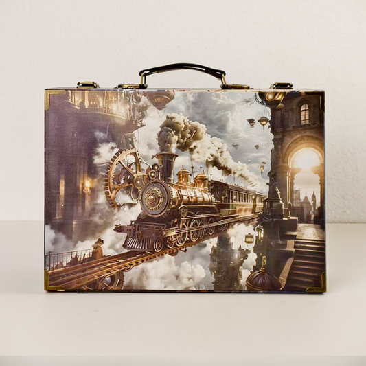 #01243 Customized Pattern Wooden Suitcase