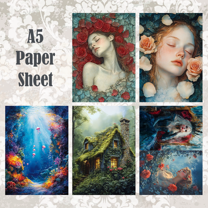 #5A244 POI Print A5 Cardstock Paper Set 10 Pcs