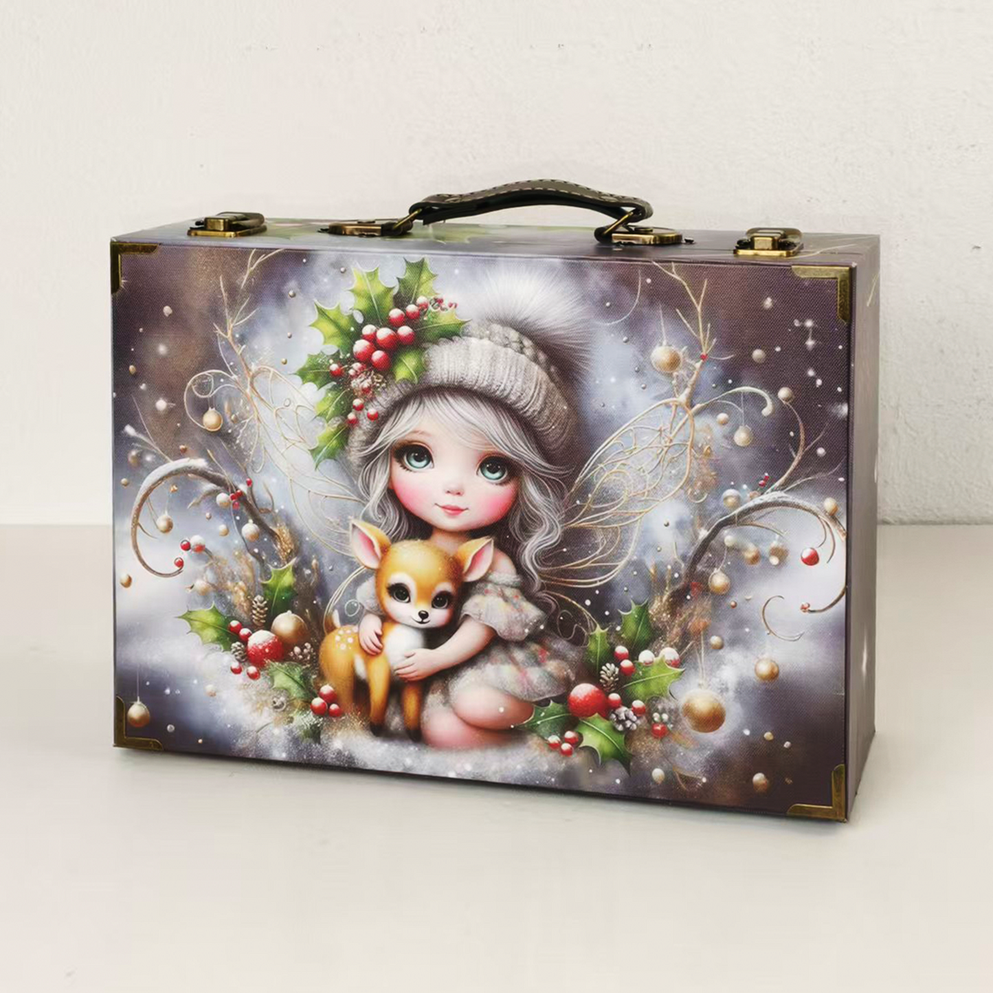 #01247 Customized Pattern Wooden Suitcase