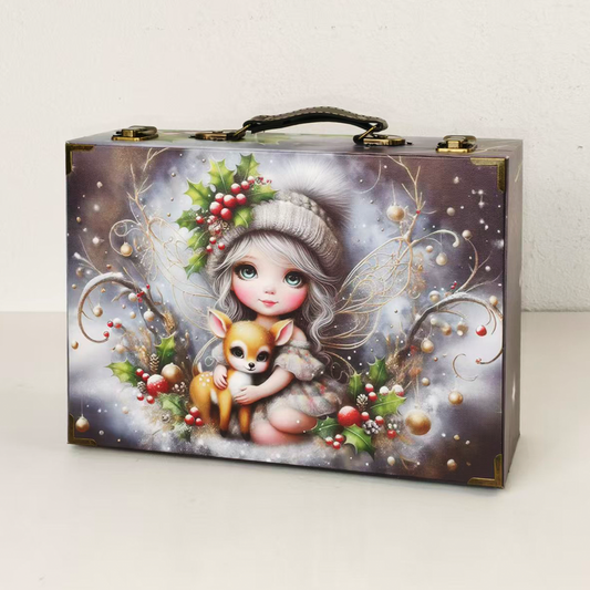 #01247 Customized Pattern Wooden Suitcase