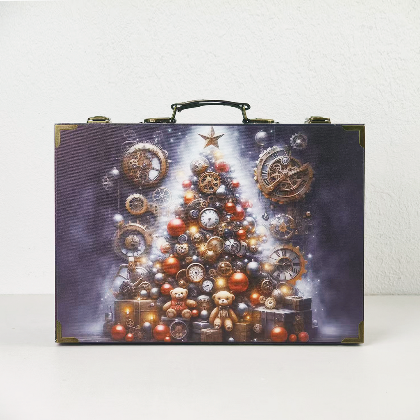 #01248 Customized Pattern Wooden Suitcase