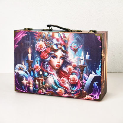 #01251 Customized Pattern Wooden Suitcase