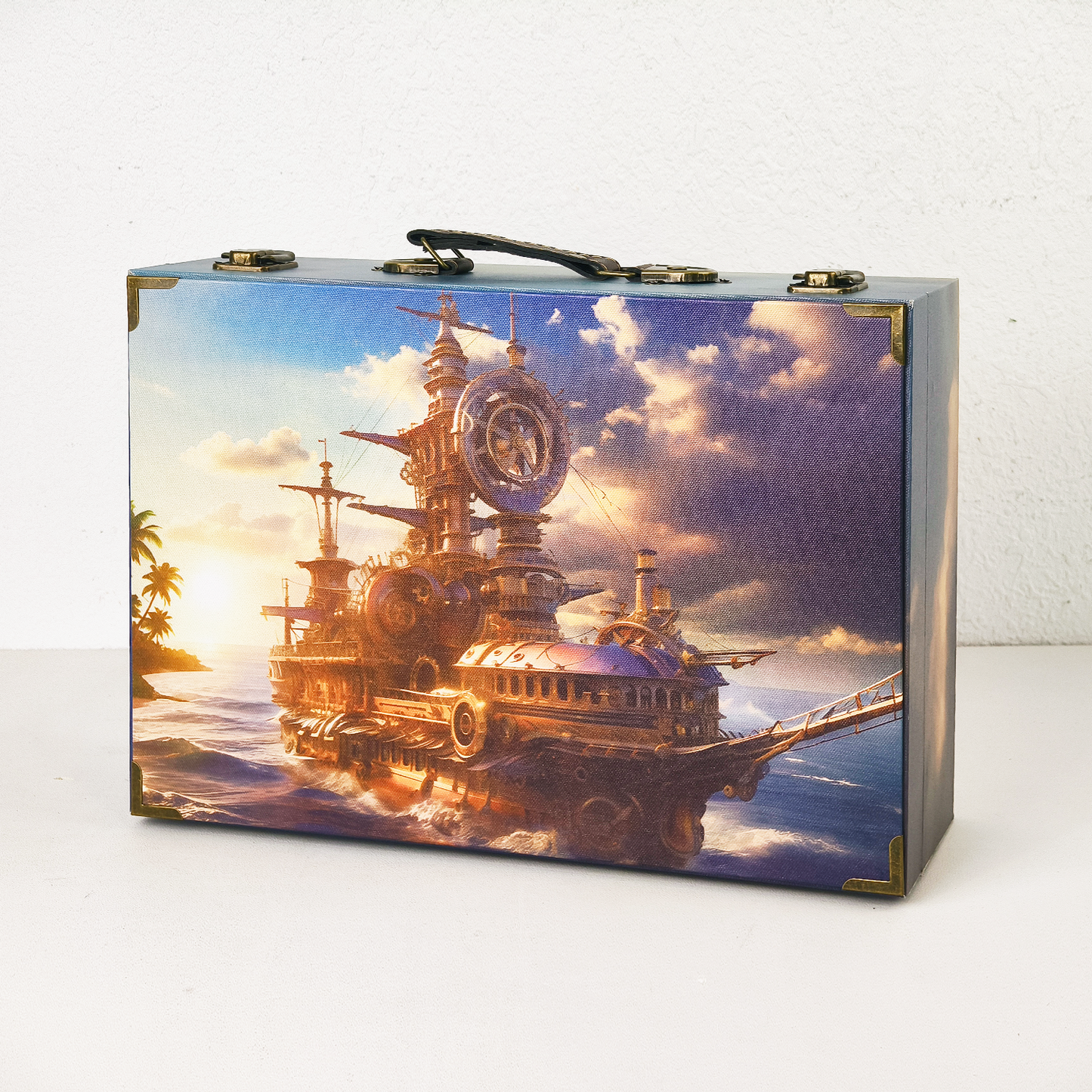#01252 Customized Pattern Wooden Suitcase