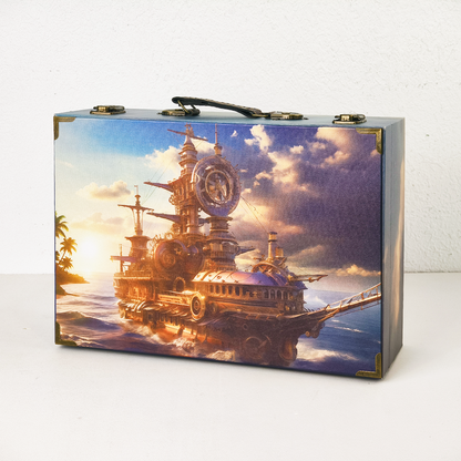 #01252 Customized Pattern Wooden Suitcase