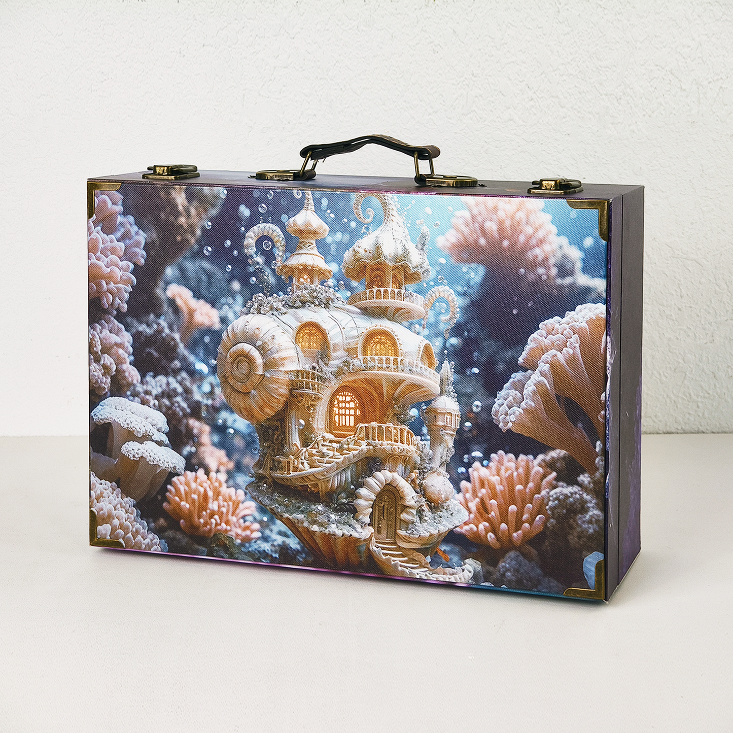 #01254 Customized Pattern Wooden Suitcase